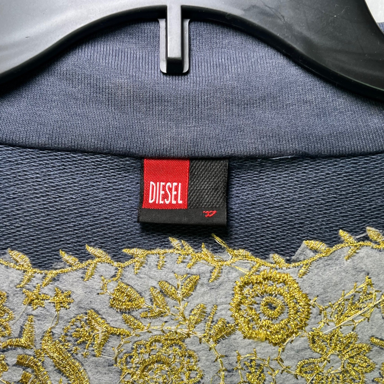 RARE Vintage Diesel Women’s Grey Embroidered Longline Military-style Jacket XS
