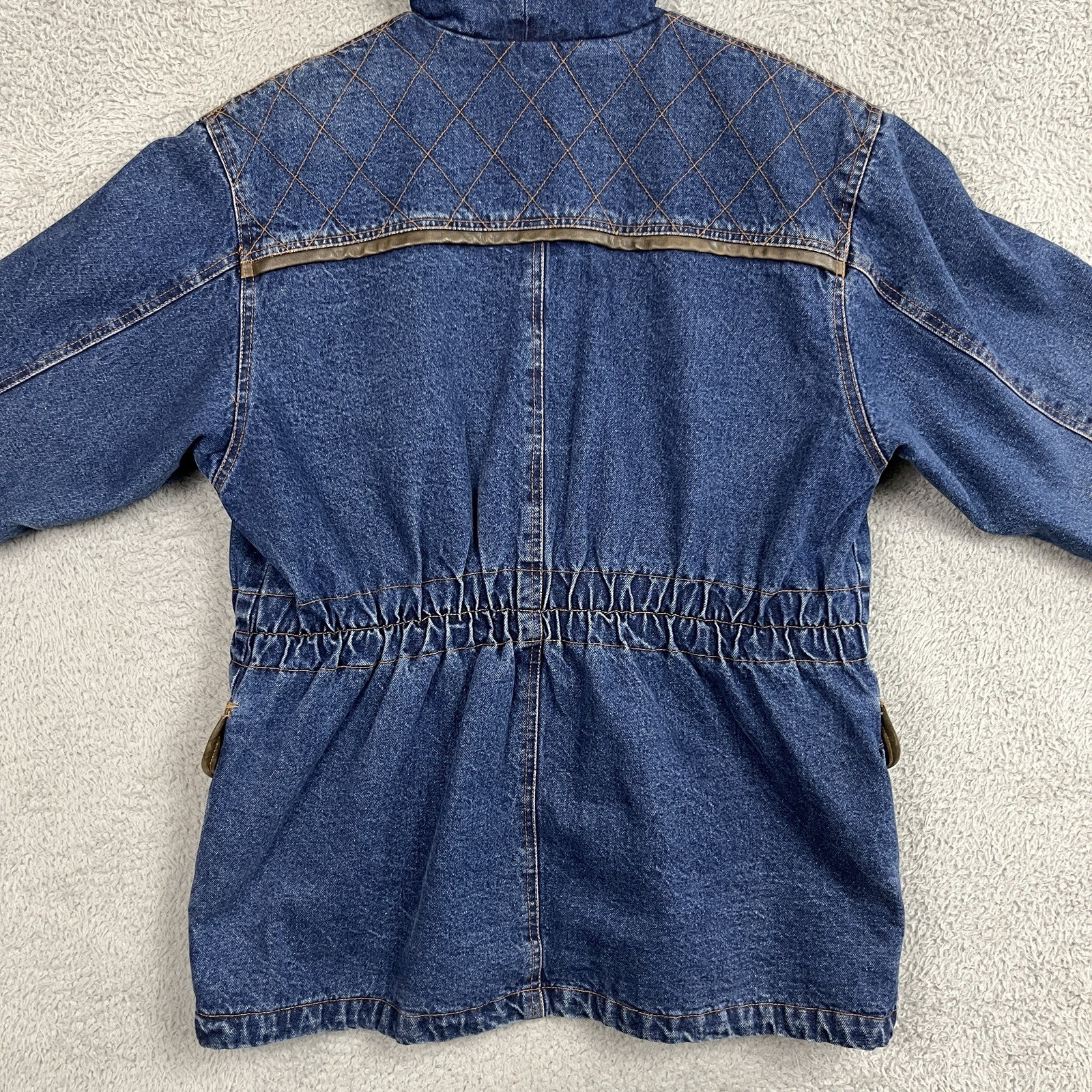 Vintage Retro Denim Jacket Womens Medium Oversized Western Ranchwear Chore 90s