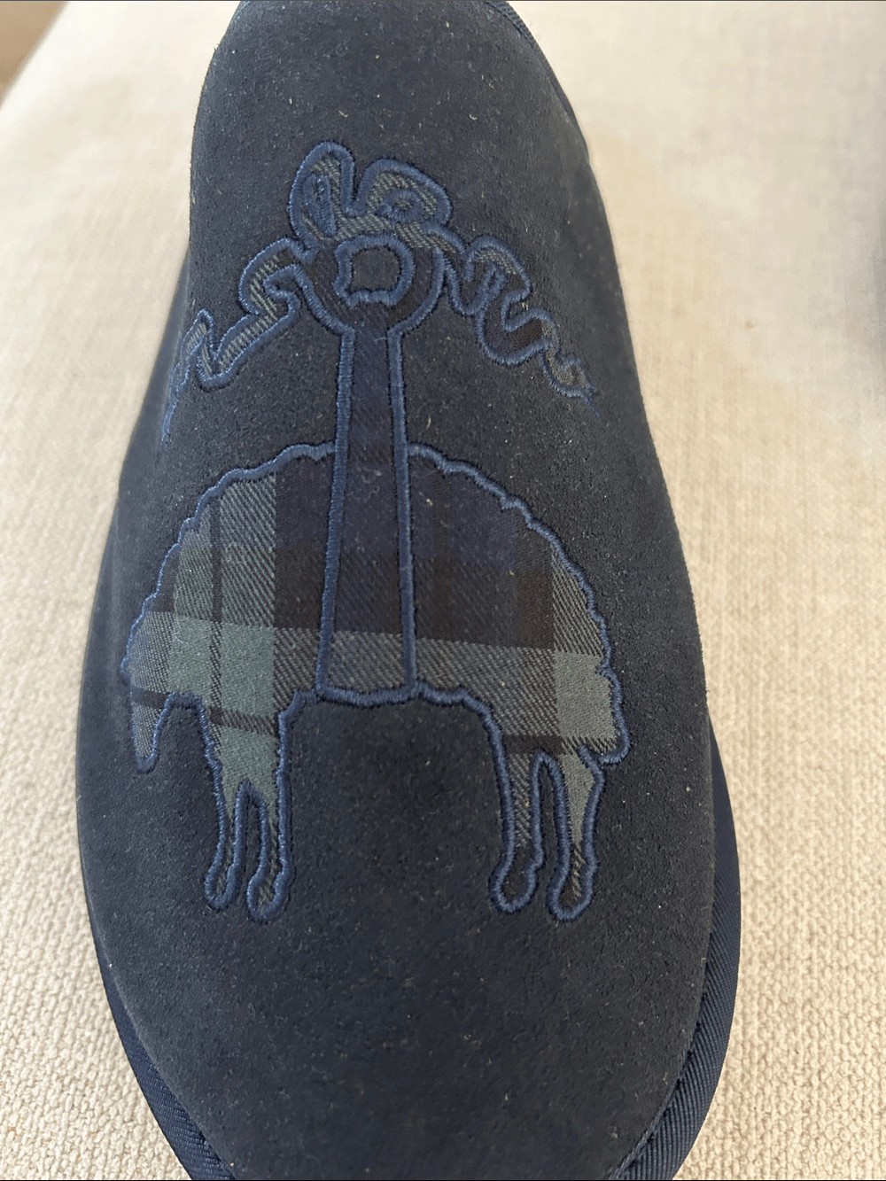 Brooks Brothers Men’s Blue B By Suede Slippers, Size 11, NWOT