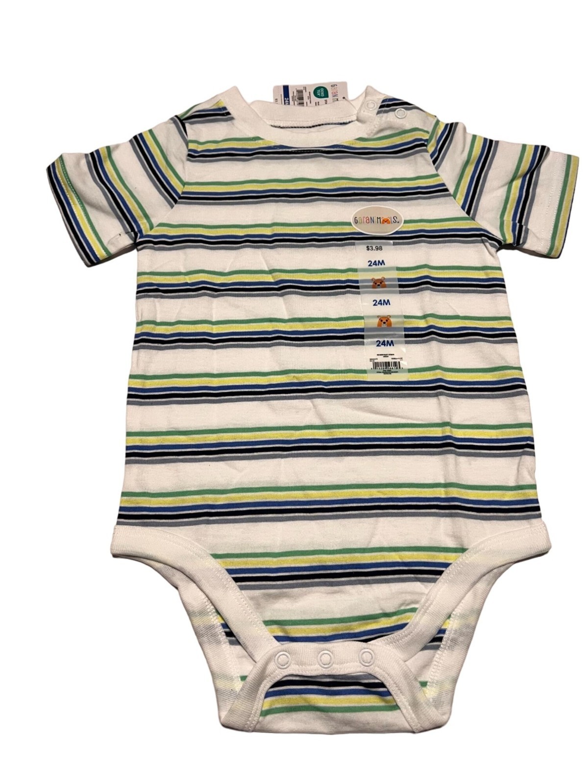 Garanimals Unisex Baby Striped Bodysuit 24M Cotton/Polyester Blend