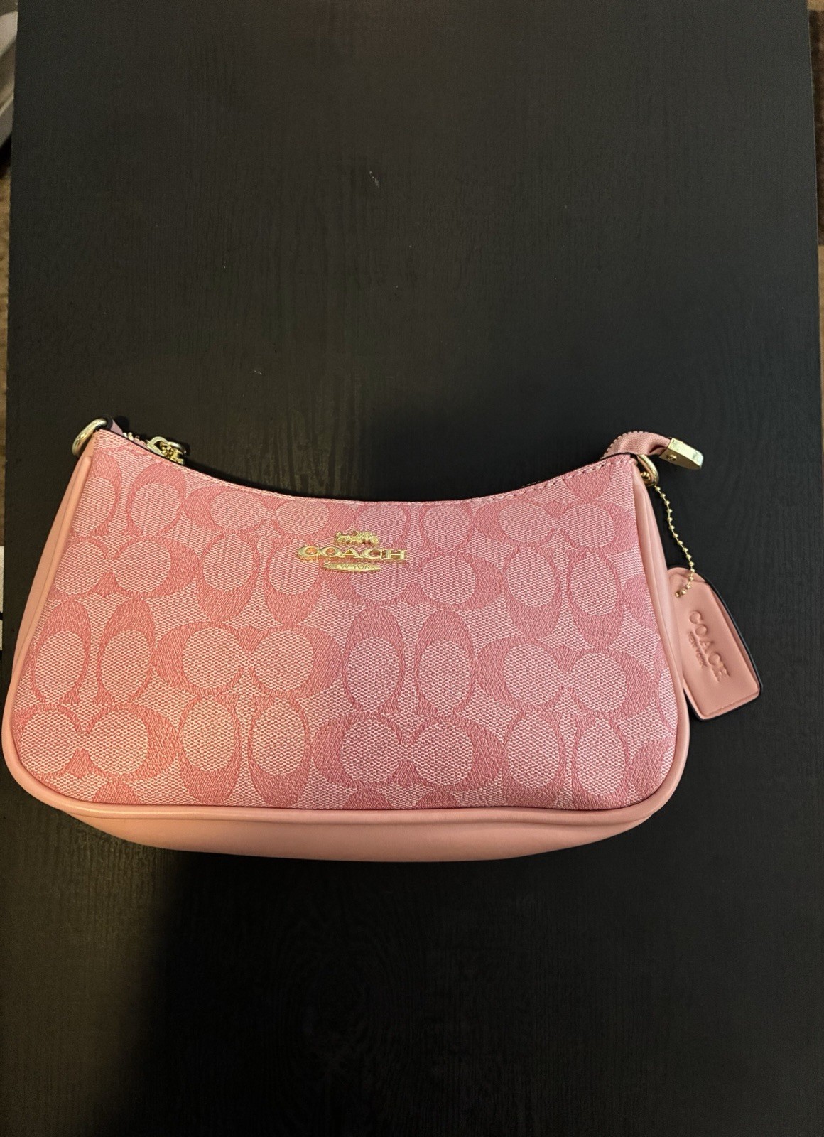 Coach Pink Teri Shoulder Bag with Chain Strap & Detachable Strap