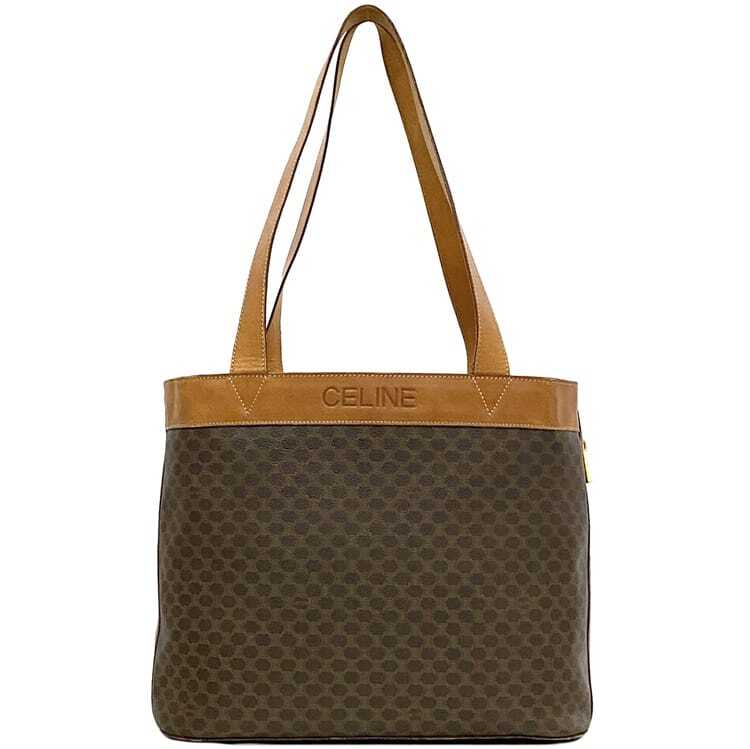 Celine Tote Bag ec-23355 Brown Macadam Large Capacity PVC Leather Used MC96