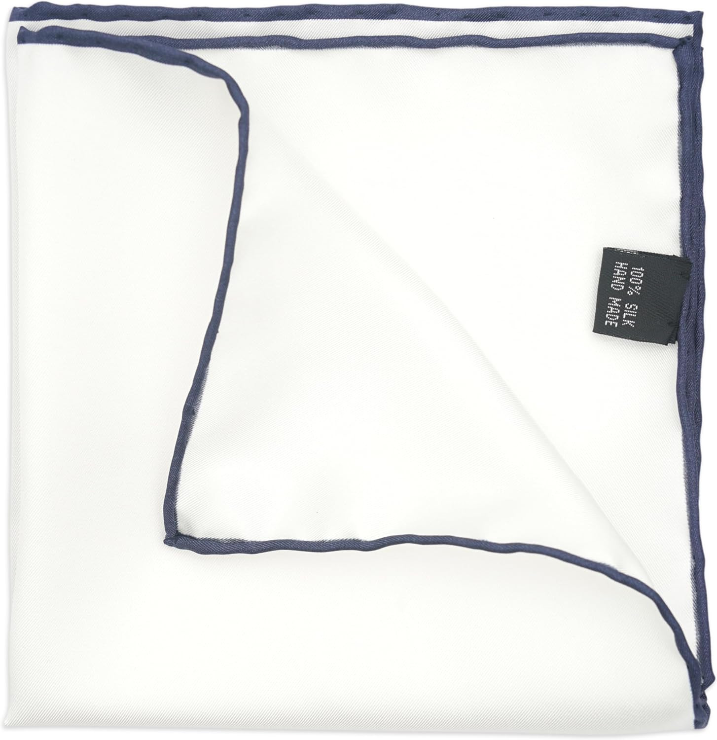 BELLUNO 100% Silk Pocket Square for Men, Silk Ivory White with Hand-Rolled Color
