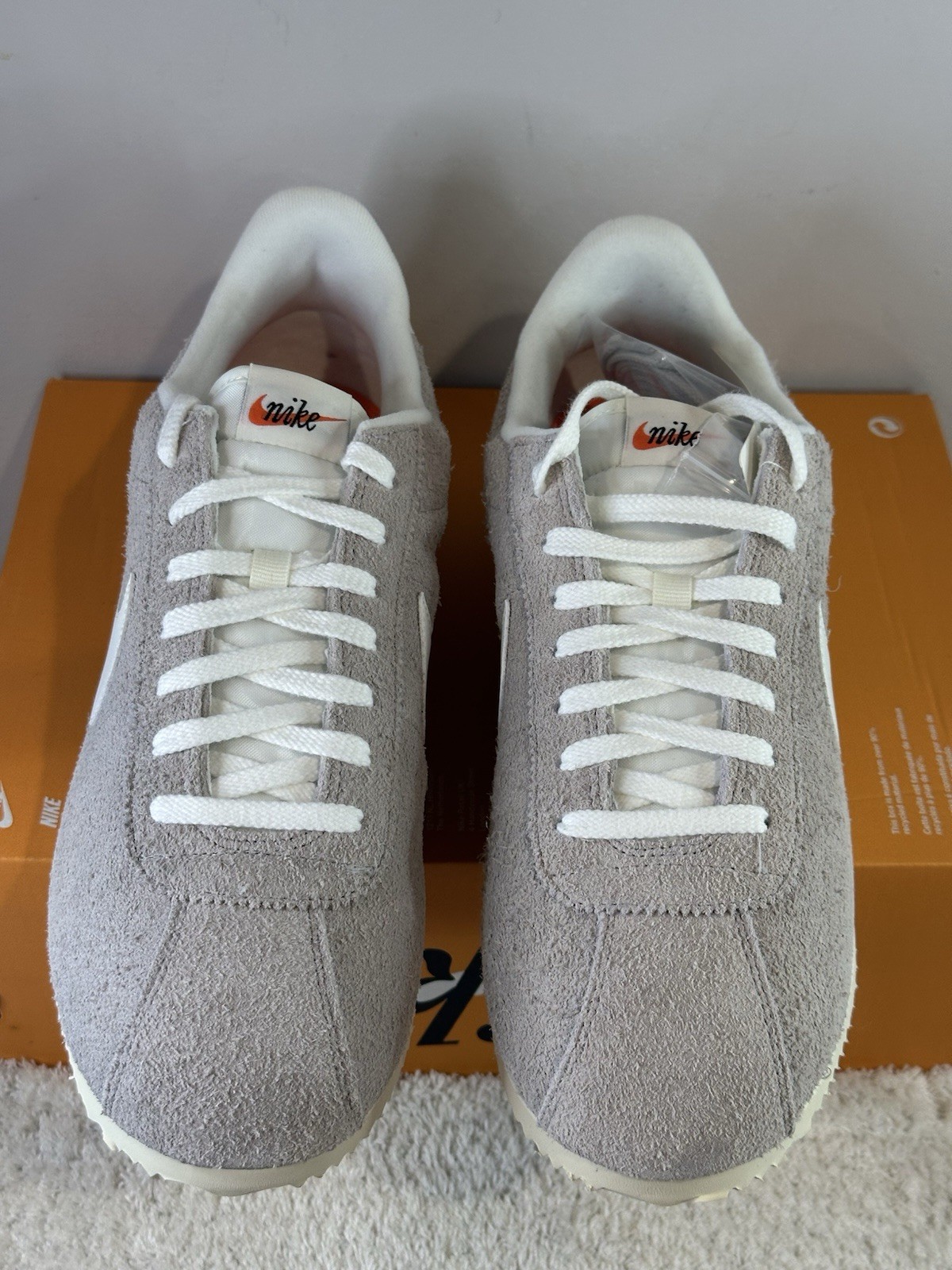 Nike Cortez Men’s Size 12 Grey Sail Suede HF3142 001 Box No Lid