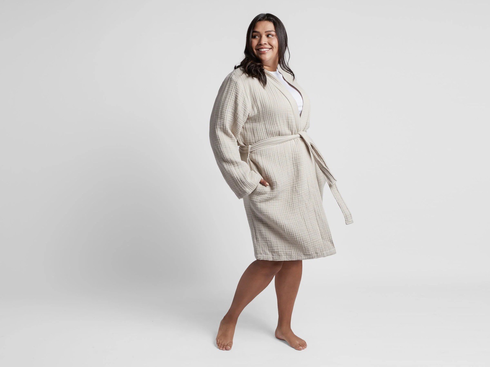 Parachute Cotton Gauze Bathrobe Bone NWT Womens S