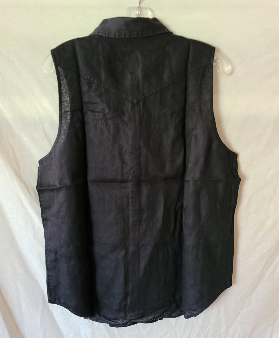 SUNDANCE LIVING CATALOG SZ L MANITOU SLEEVELESS SHIRT BUTTON DOWN Blouse WILLOW