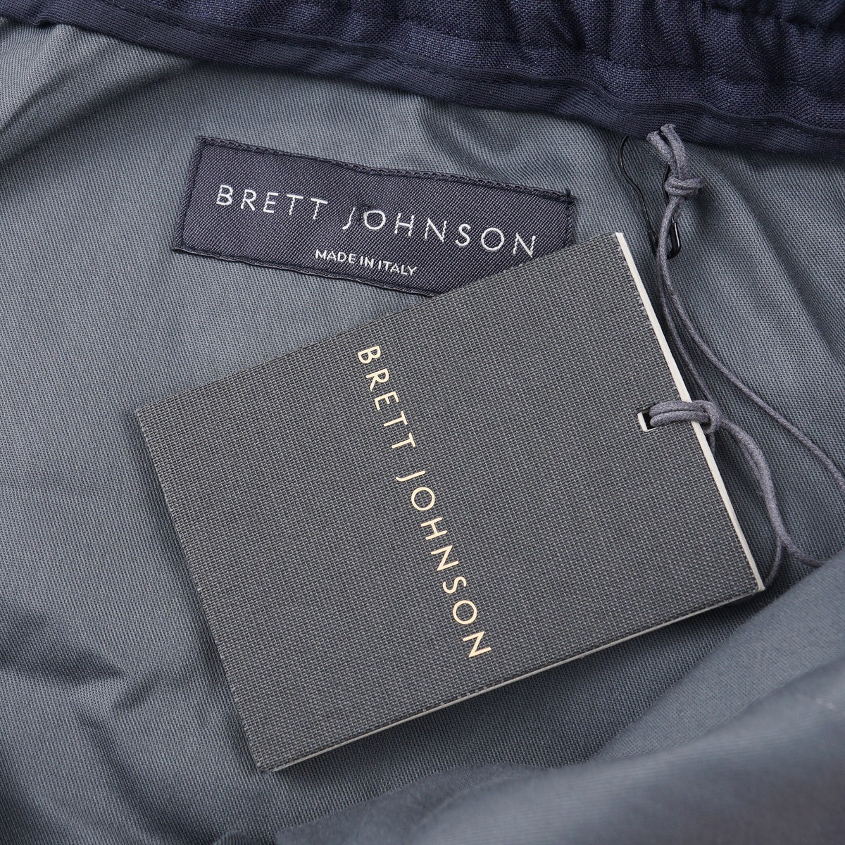 Brett Johnson Blue Extrafine Wool Drawstring Jogger Pants L 35-37 (Eu 52) NWT