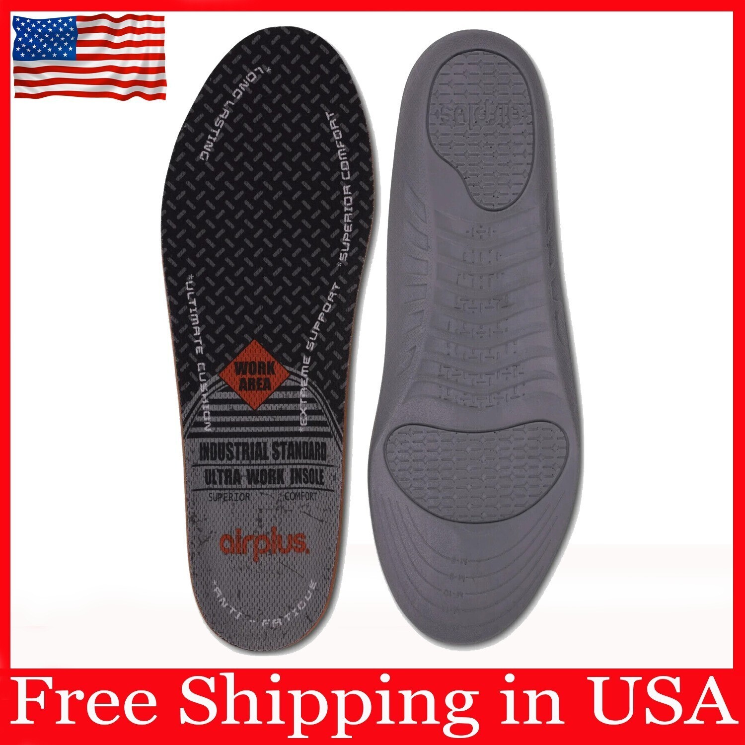 Airplus Ultra Work Memory Insole Men’S 7-13, Cut-To-Fit