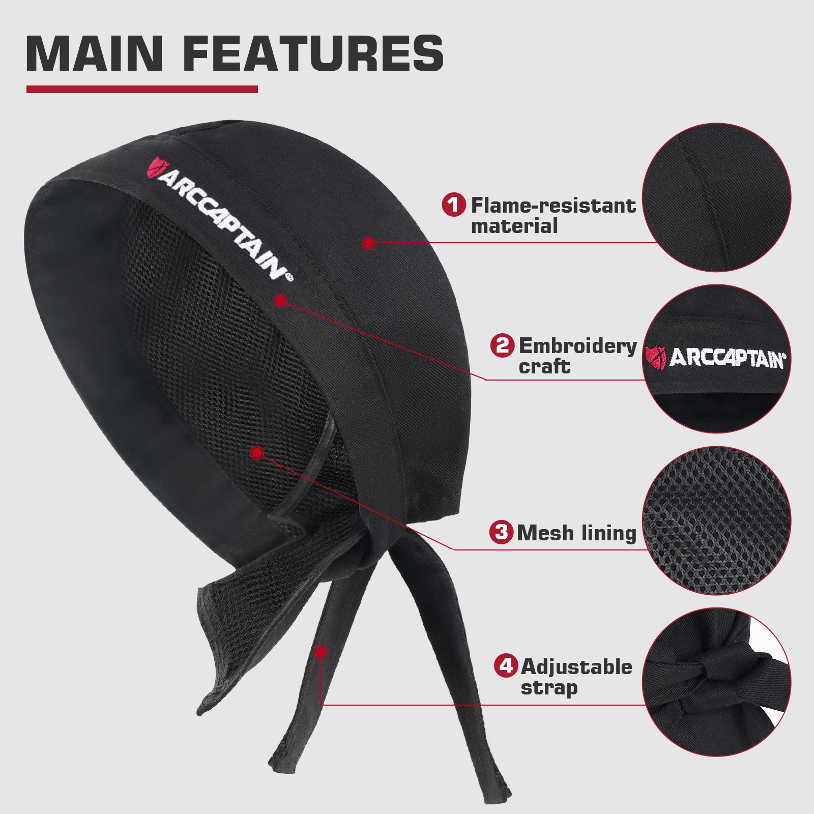 ARCCAPTAIN Welding Cap – Heat Resistant Protective Fireproof Hat for Welders