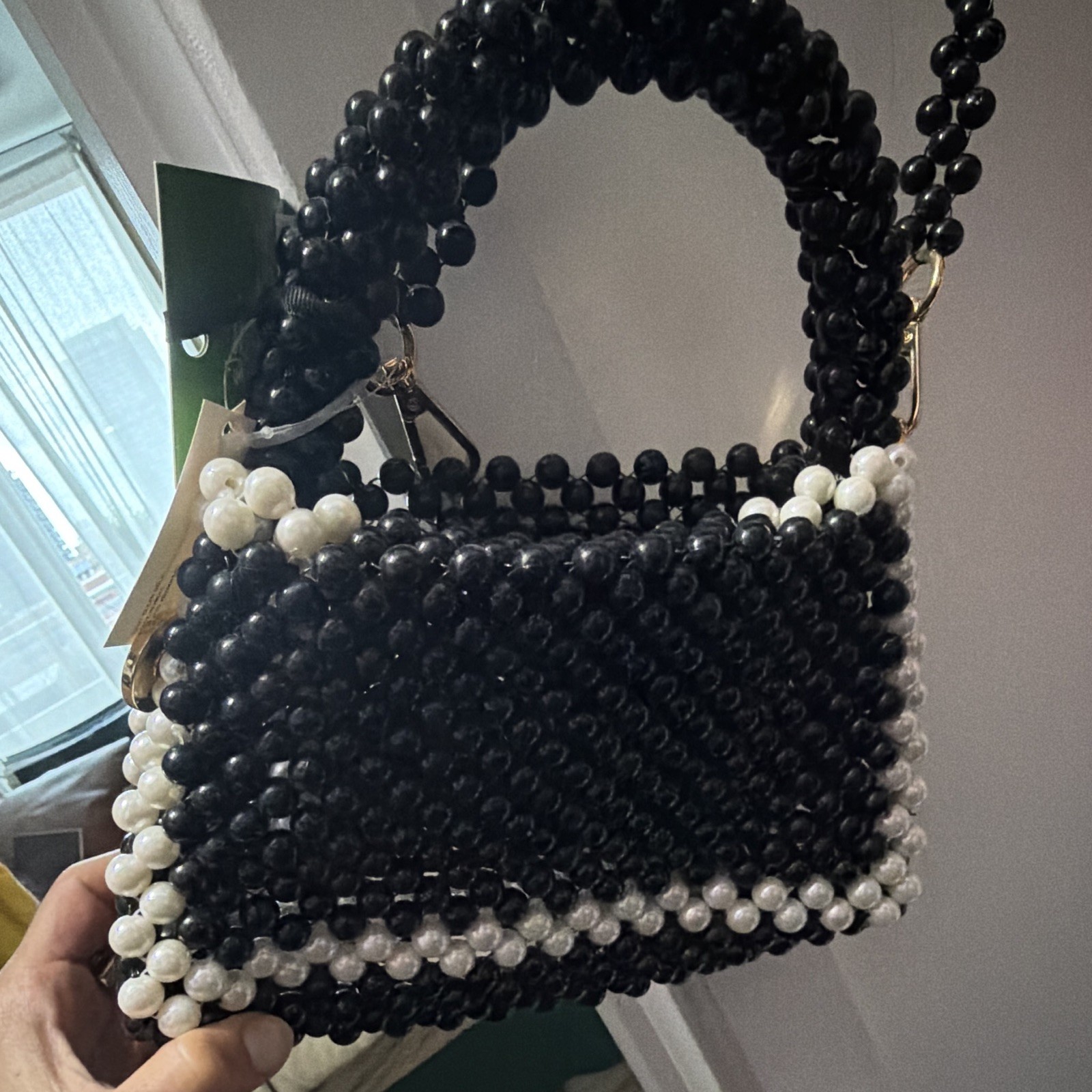 New Kate Spade New York x Target Color Block Beaded Black White Crossbody Bag