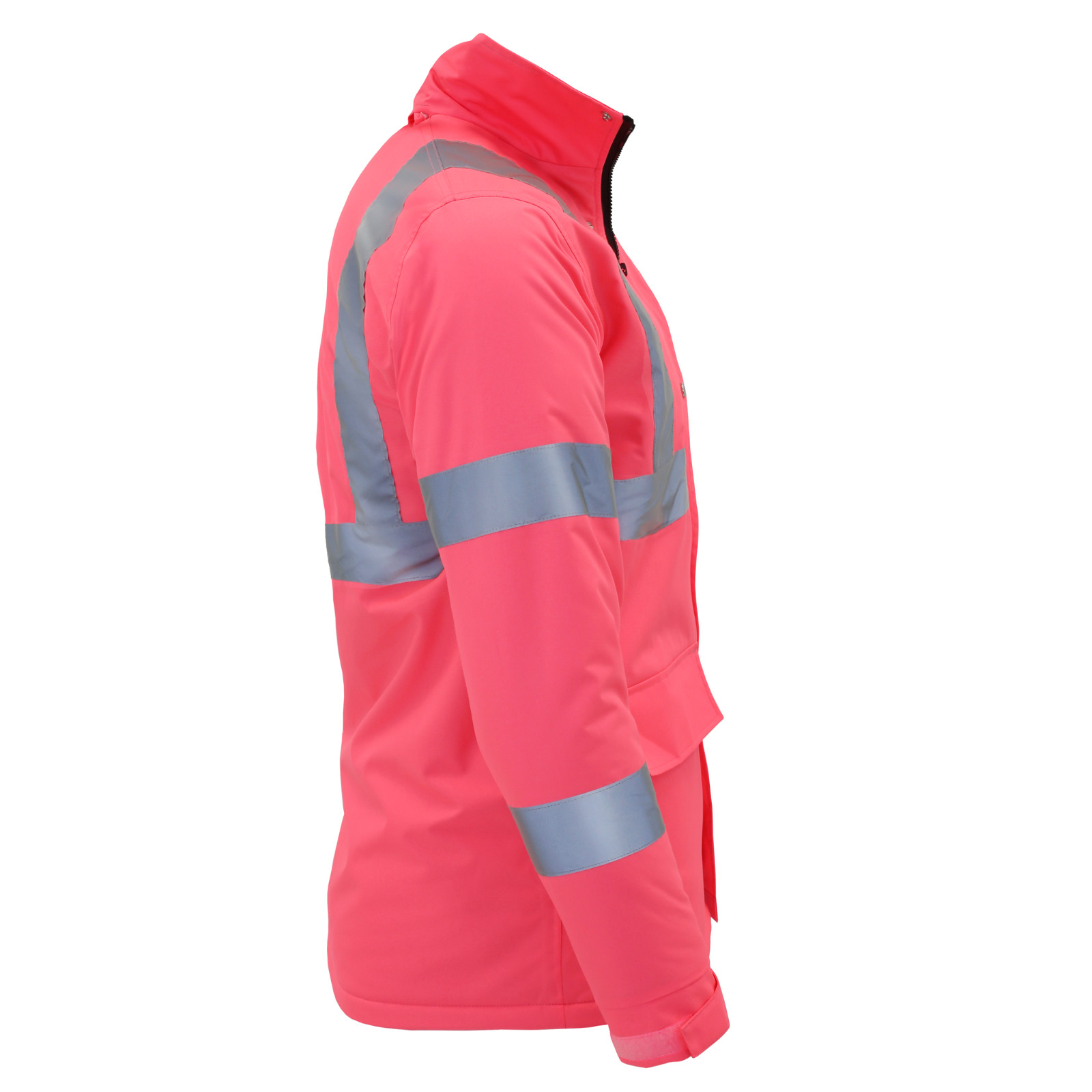 Hi-Vis Pink Safety Jacket with Reflective Stripes insulated Jorestech