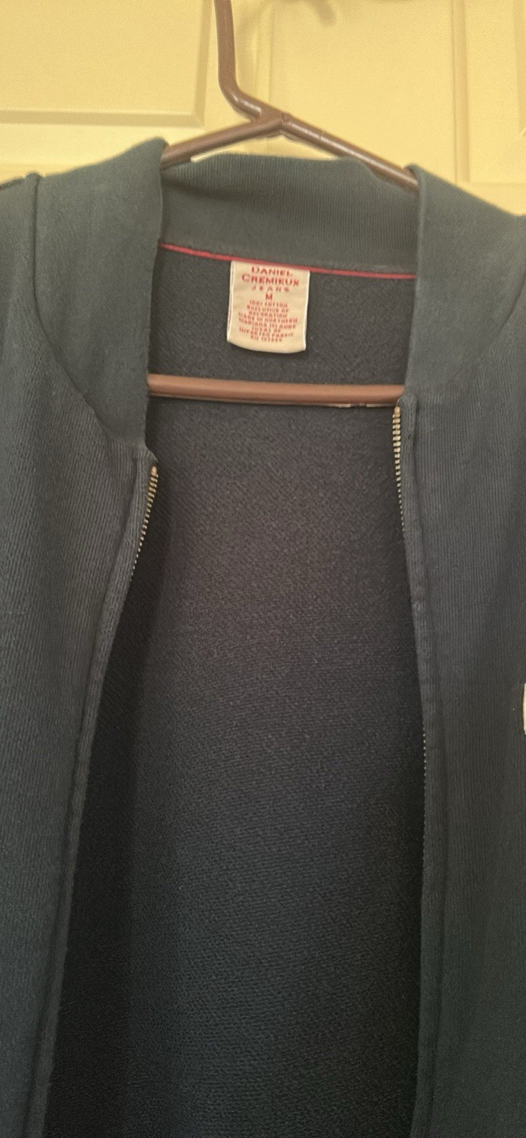 Daniel Cremieux Jeans Men’s M Full Zip Fleece Sweatshirt Navy Pockets Logo