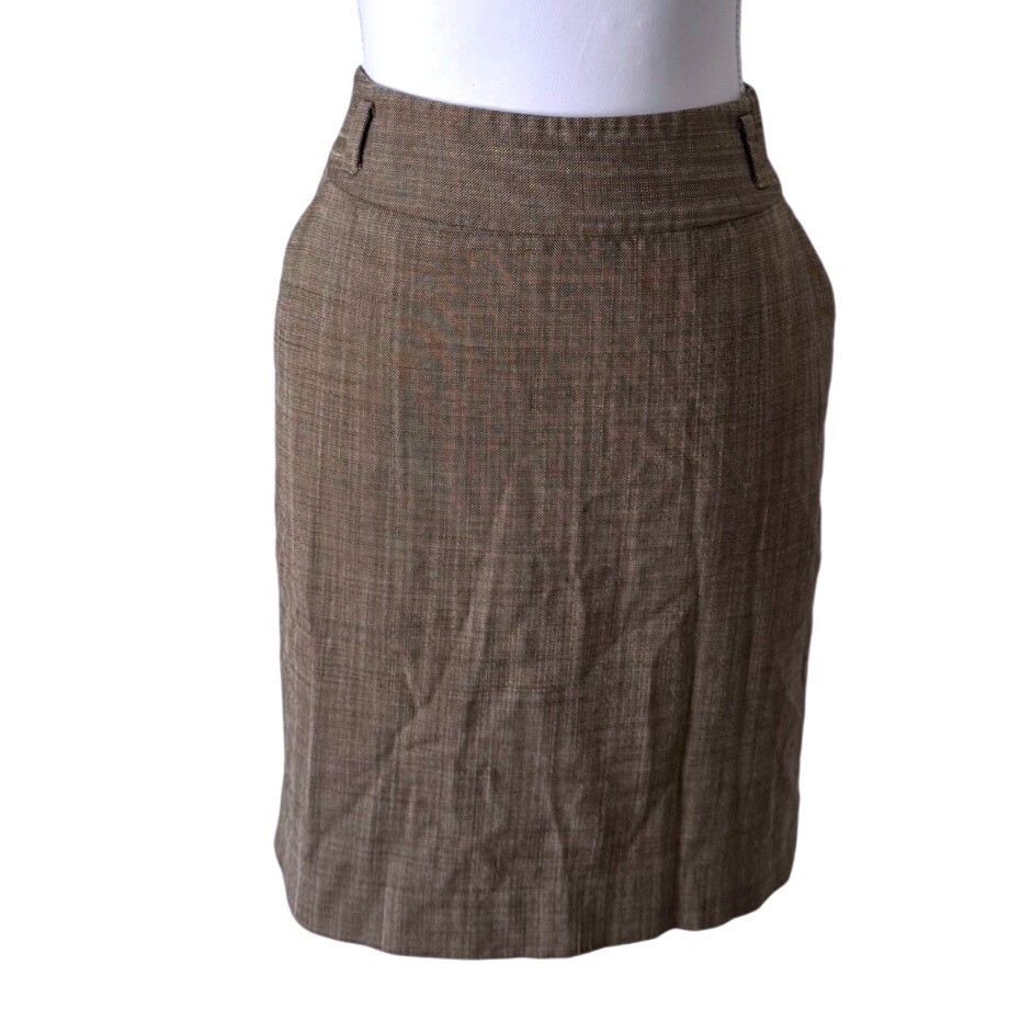 Banana Republic Pencil Skirt Brown Textured Stretch Workwear Sz 0