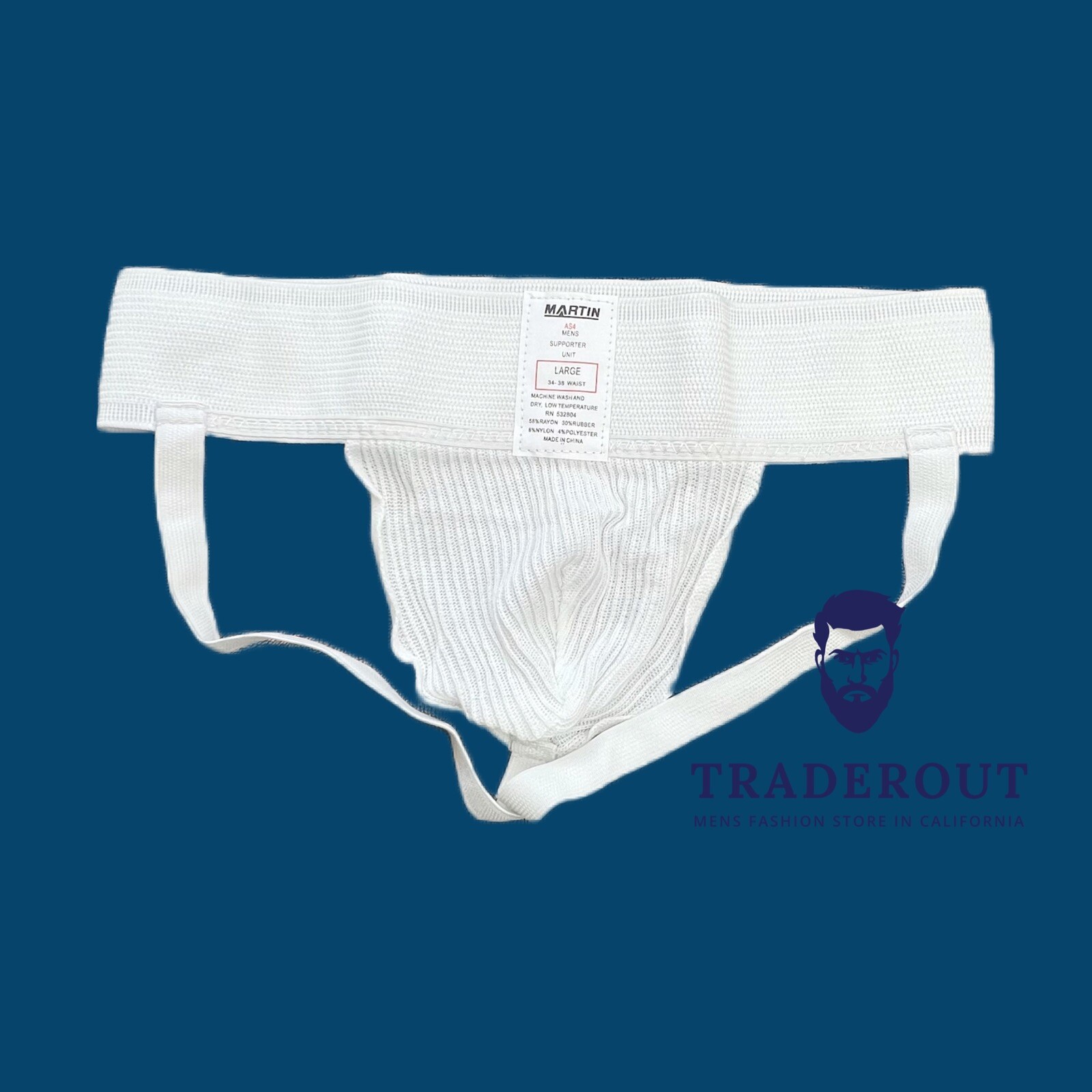 Martin sports Men white athletic supporter jock strap jockstraps size S M L XL