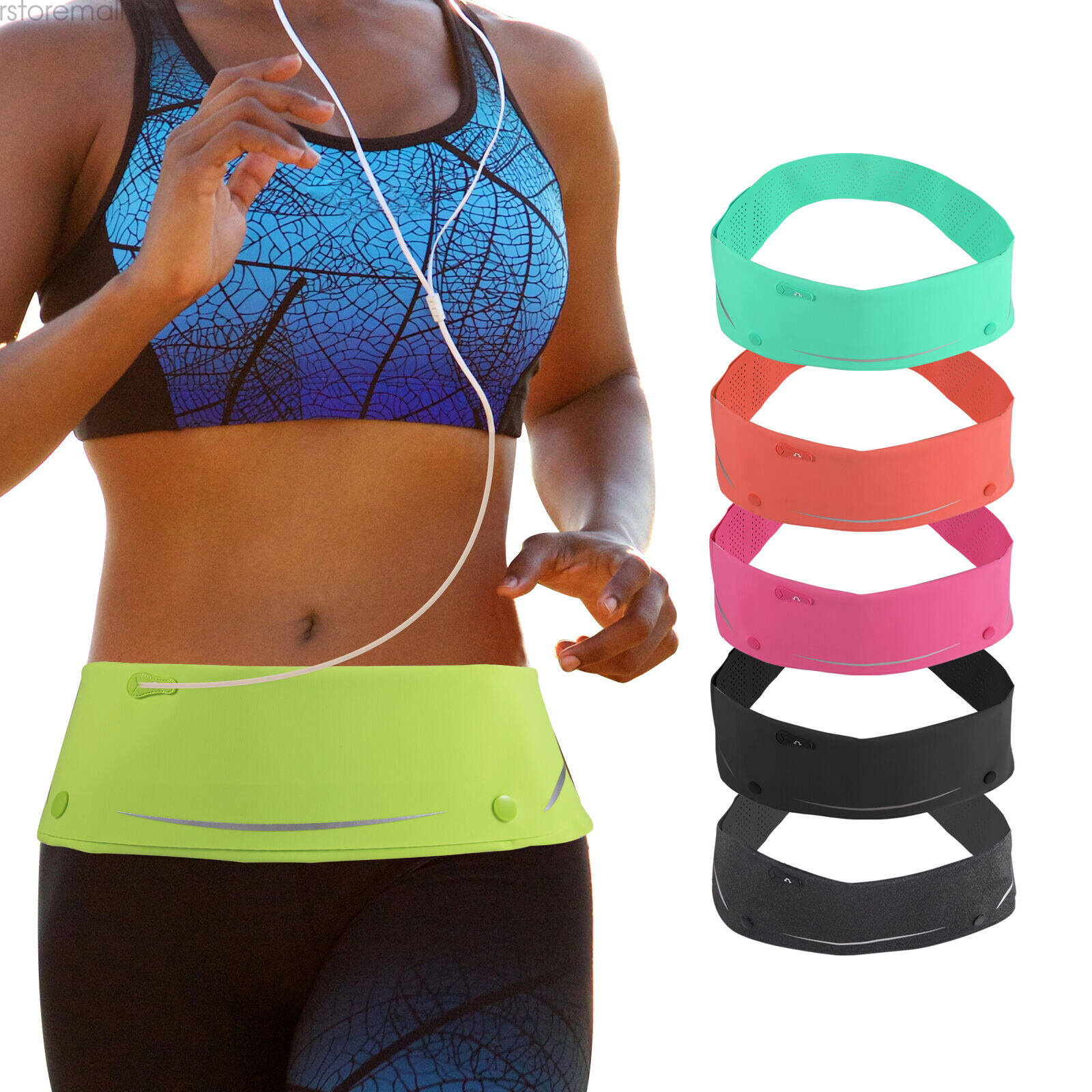 Running Belt, Adjustable Runner Waist Pack with Phone Holder for Fitness Jogging