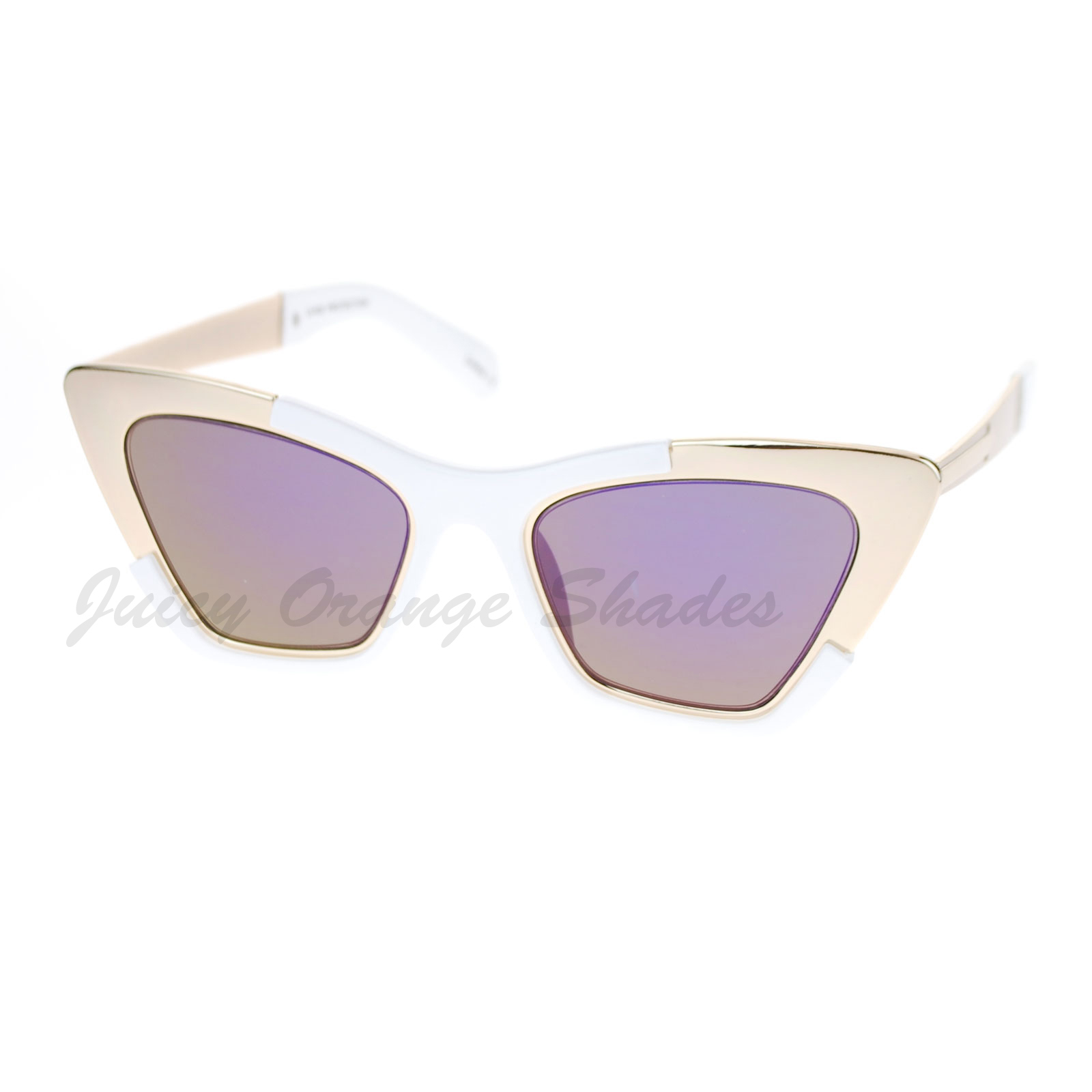 Retro Designer Sunglasses Trapezoid Cateye Runway Fashion Shades