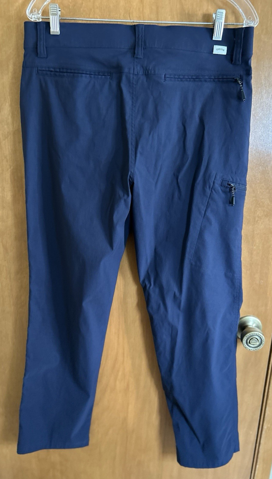 Orvis Tech Performance Pants Mens 34×29 Blue Lightweight Stretch Repels Water