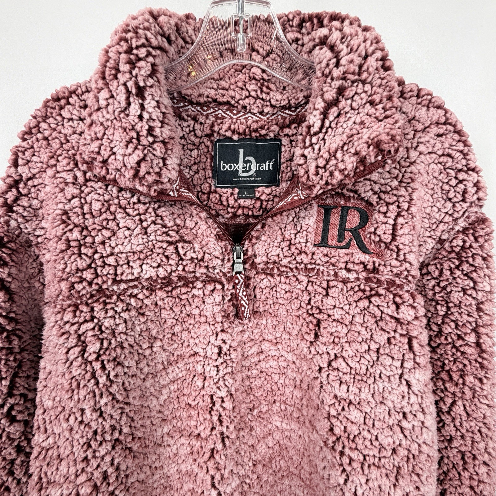Boxercraft Sherpa Pullover Womens Large Dusty Rose Pink Quarter Zip Fleece LR