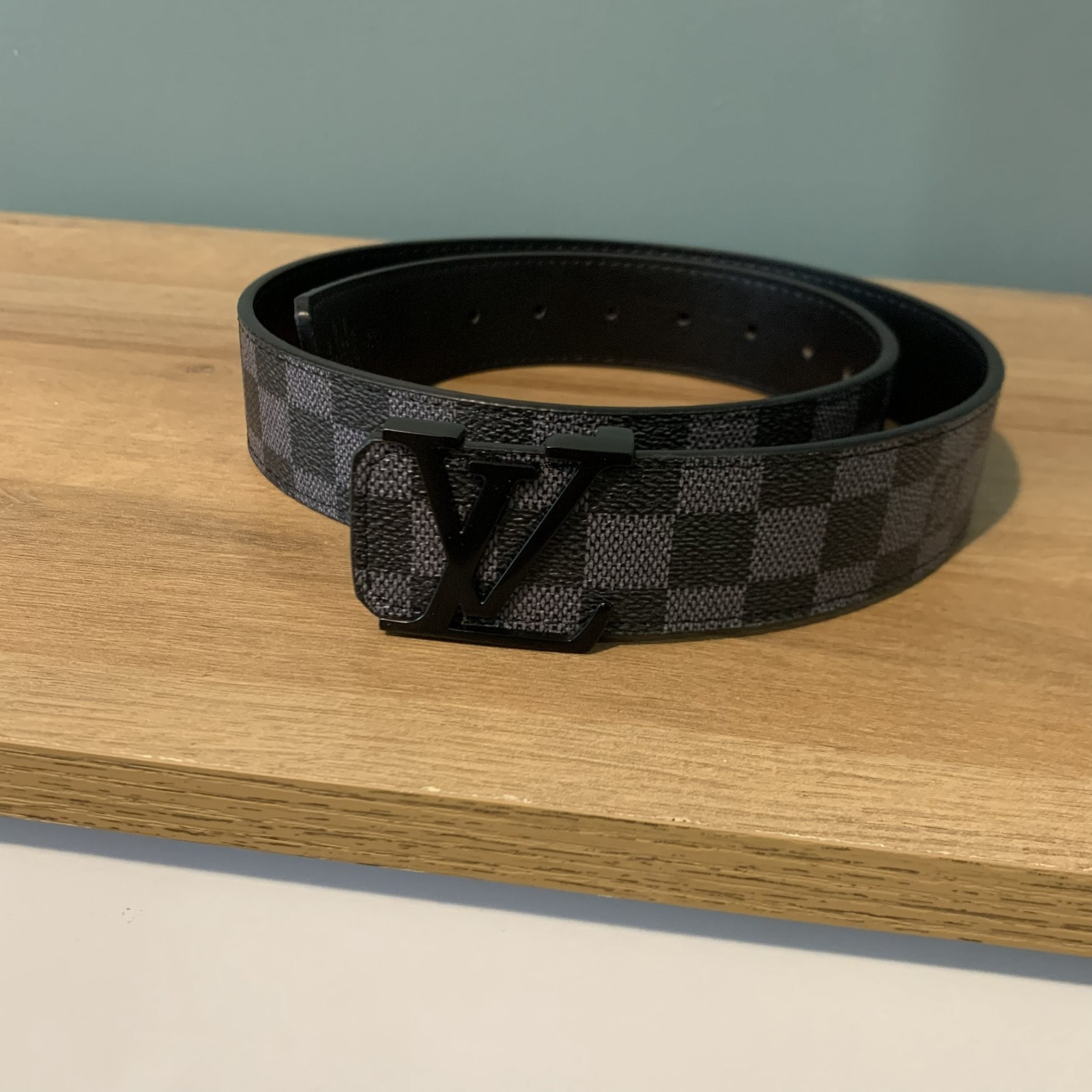 Louis Vuitton Men’s Belt Damier Graphite Black – Waist Size: 28-30 | Pre-Owned |
