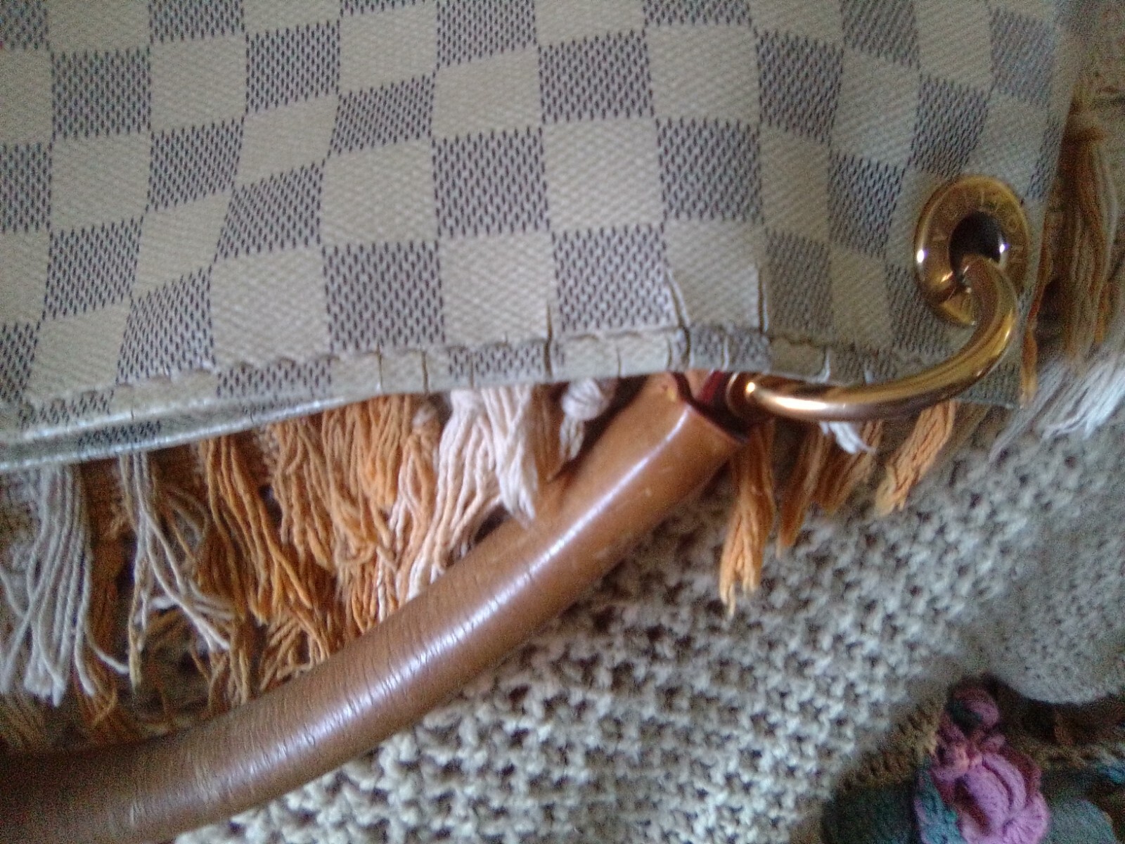 AUTHENTIC LOUIS VUITTON DAMIER AZUR ARTSY MM DUST COVER AUTHENTICATION CARDS
