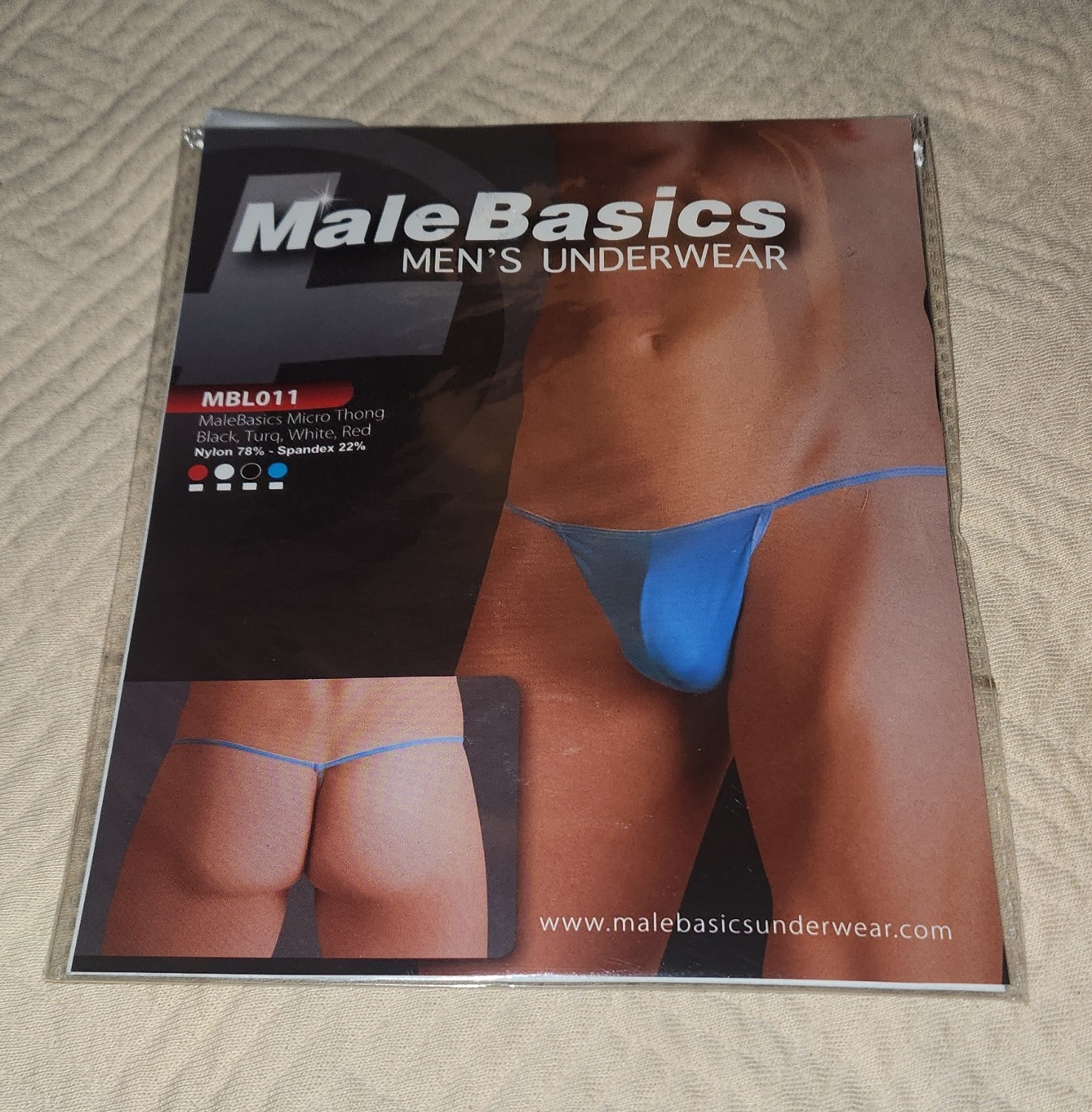 MaleBasics Micro Thong Men’s Underwear Turquoise Solid Size S MBL011 Nylon
