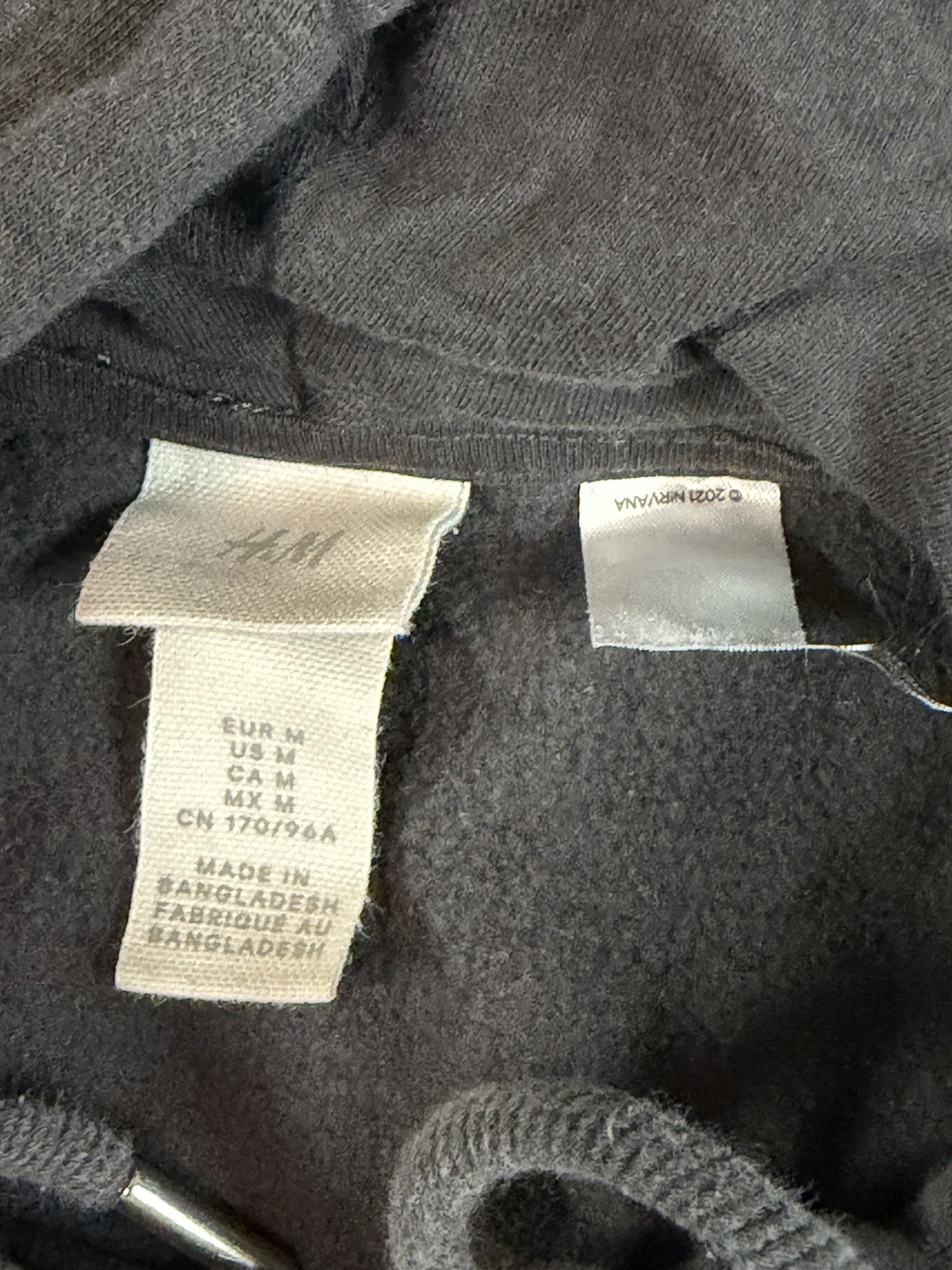 Nirvana In Utero Hoodie Medium Black Graphic Band Sweatshirt H&M 2021