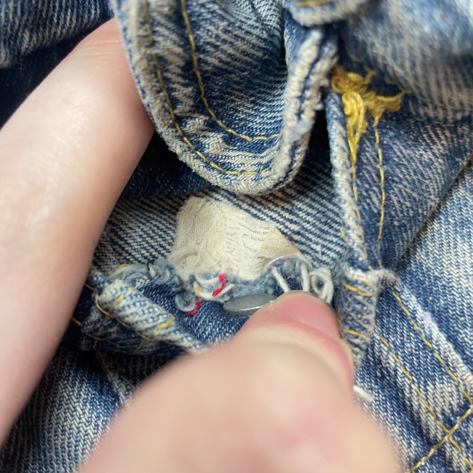 VTG 70s Lee Riders 101-J Cowboy Denim Jacket USA Faded Distressed Union M 19×20
