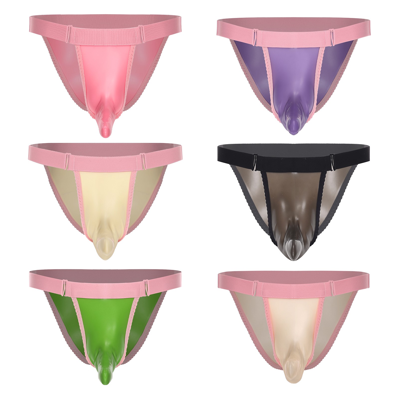 Rubber Panties For Men Underwear Vinyl See Through Seamless Rubber Briefs Latex