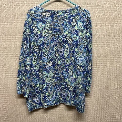 NWOT Talbots Blue/Green Floral Paisley Bouton Front Cardigan Women 2X China