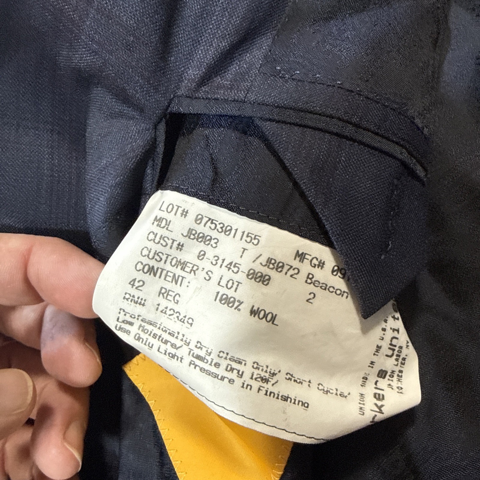 Hickey Freeman X Loro Piana 150’s Wool Men 2pc Blue Suit Size 42R Pant 36×30