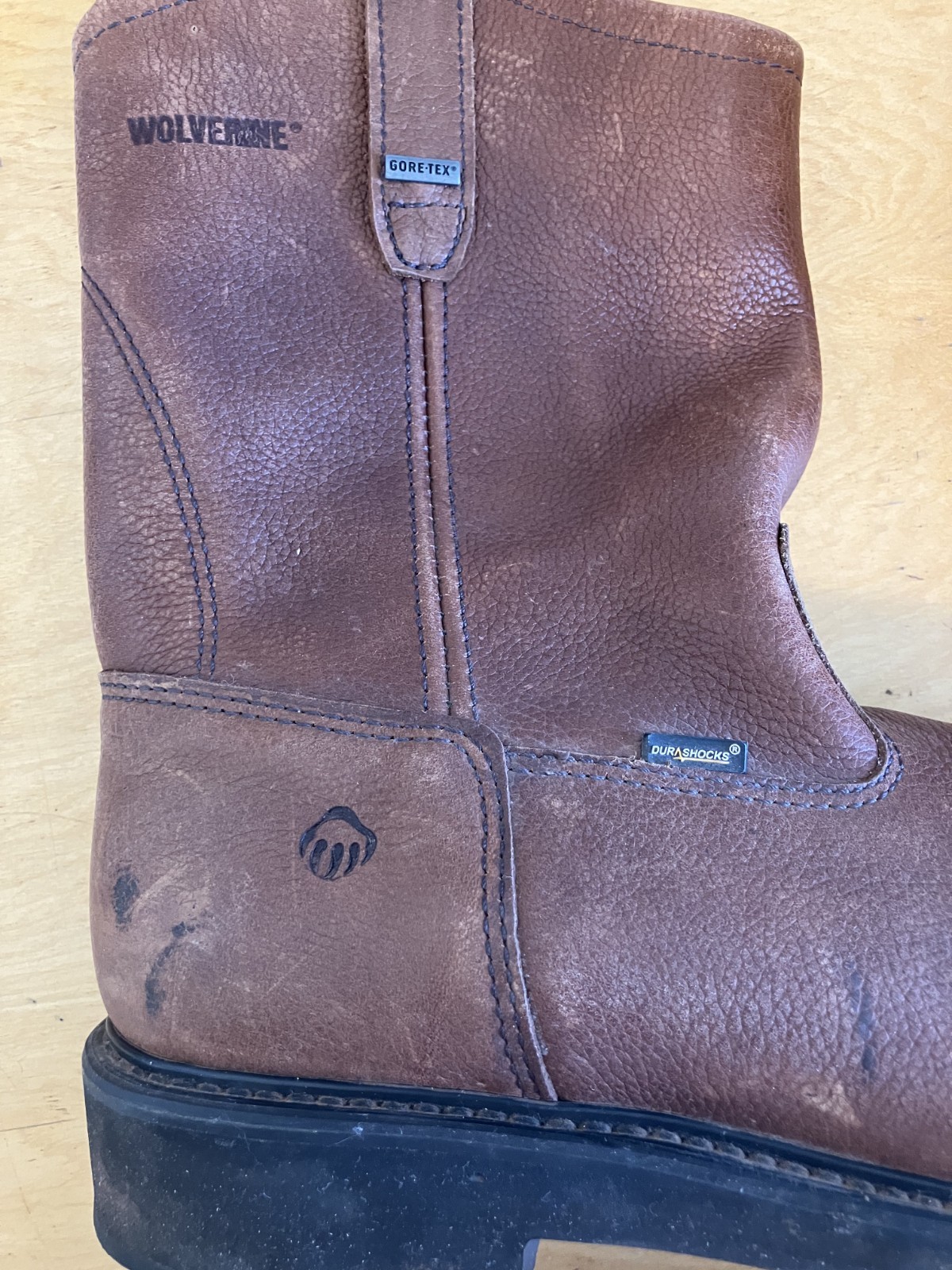 Wolverine Men’s Size 13/46 10 Inch Wellington Brown Leather Work Boots