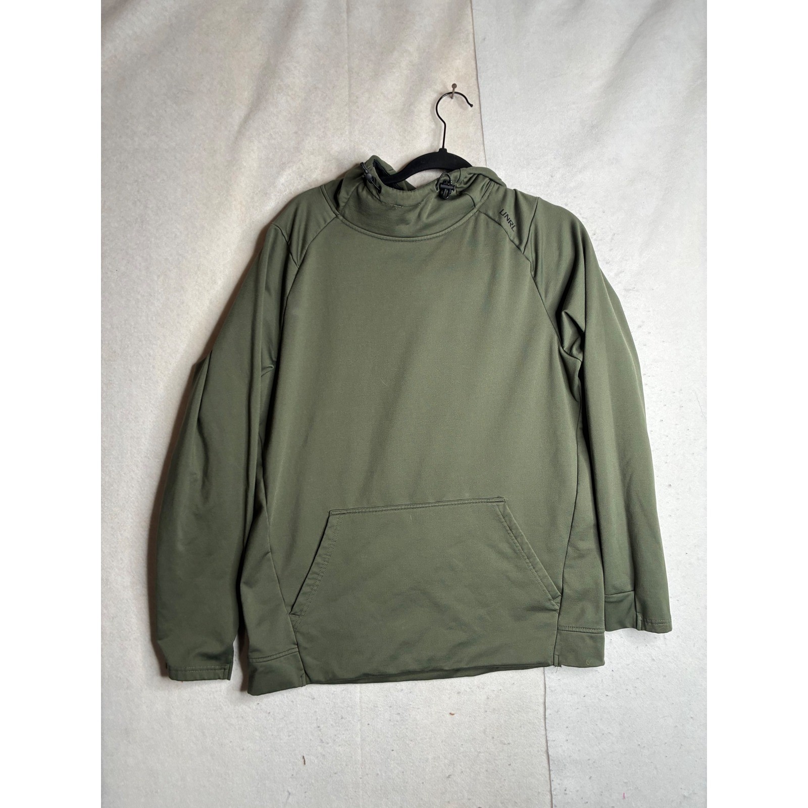 UNRL Apex Hoodie Mens Green Fleece Pullover Scuba Hood measurements for size