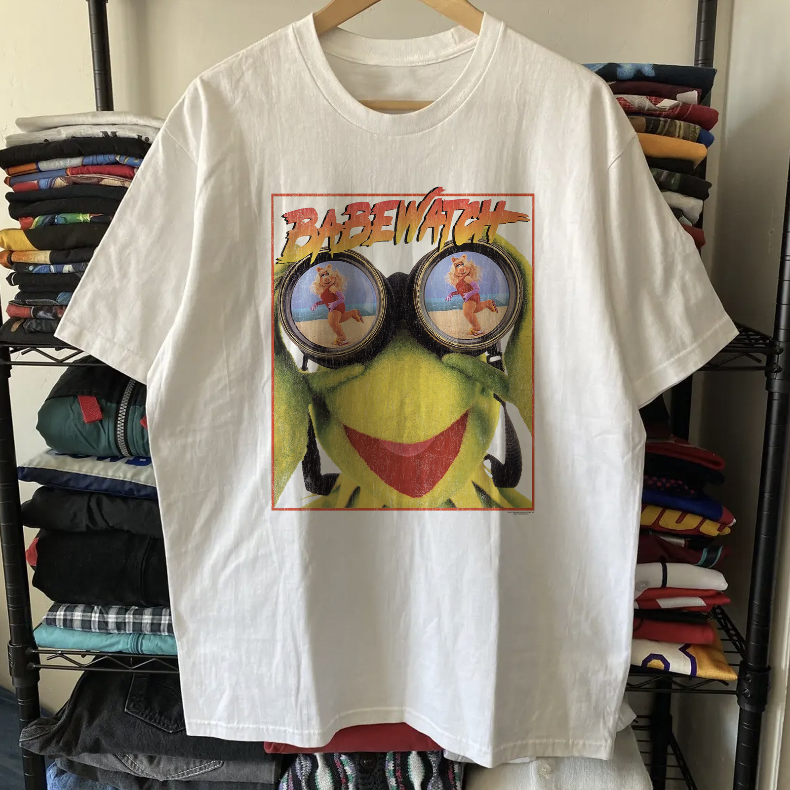 90s Kermit Babe Watch Classic T-Shirt White XXL