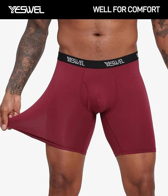 Men’S Underwear Boxer Briefs, Cool Viscose Made from Bamboo, Moisture Wicking.