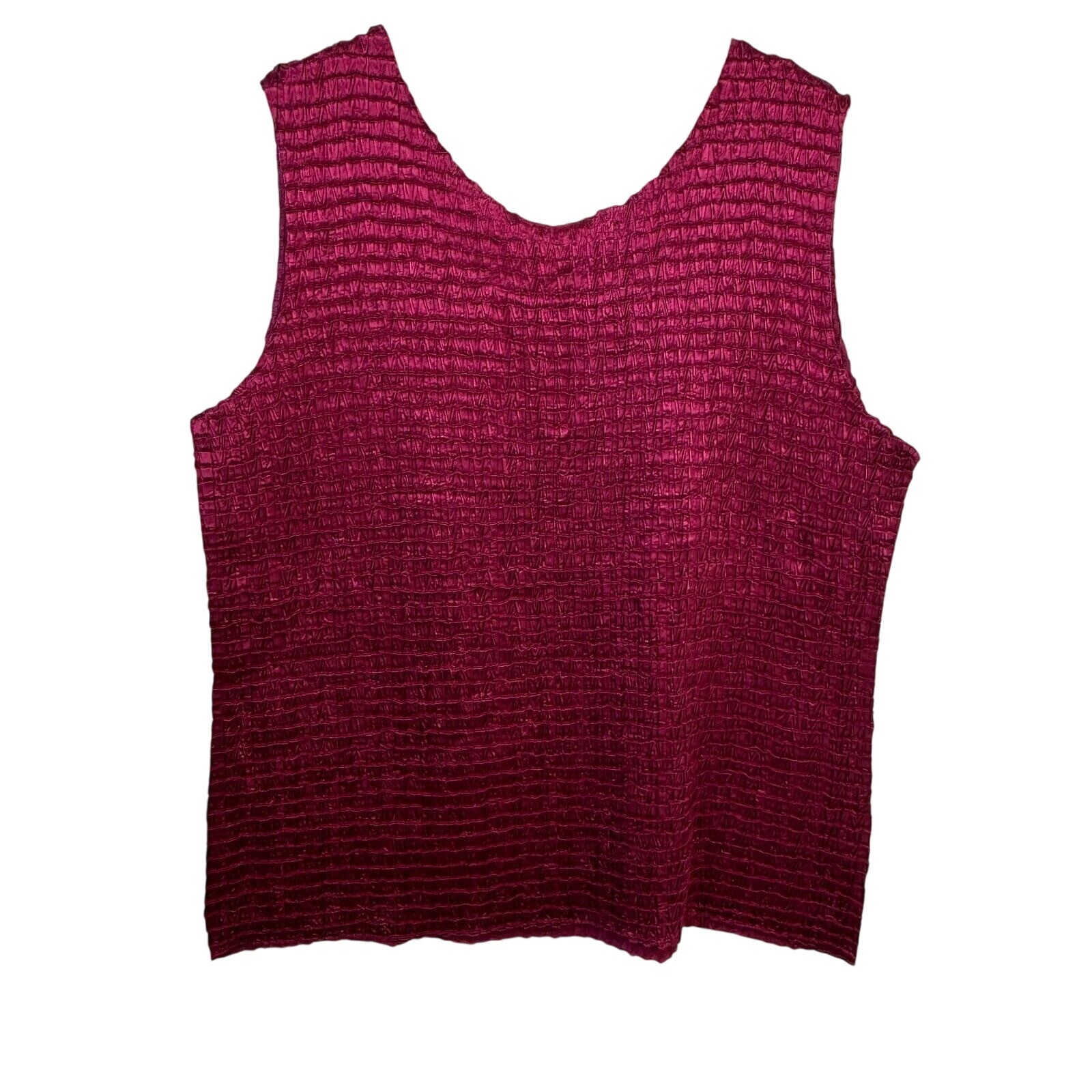 Raspberry lightweight stretchy crinkle tank top shirt by Sere Nade sz 2X