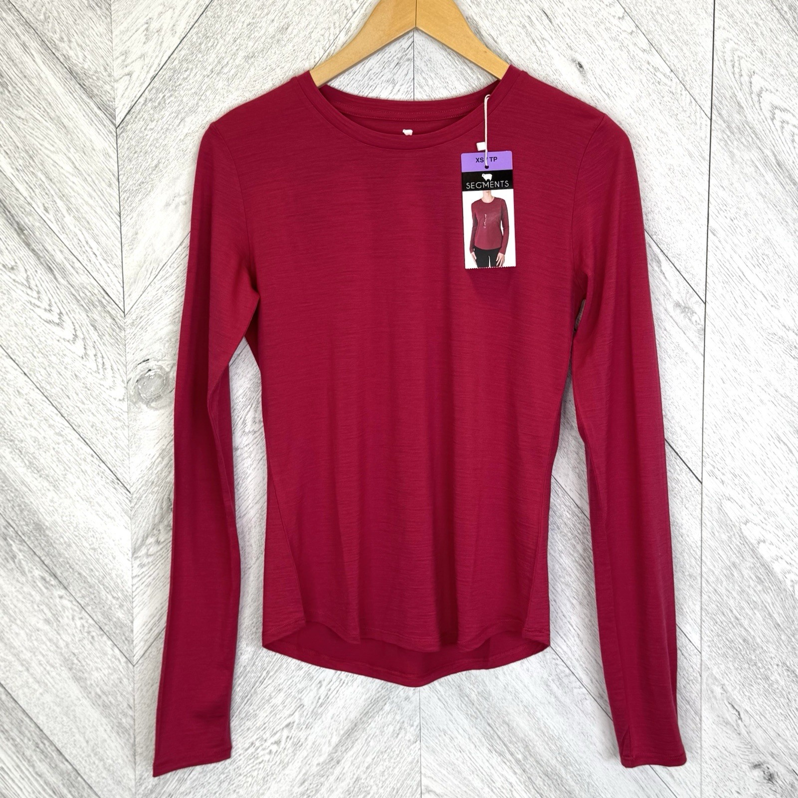 Seg’ments 100% Merino Wool Base Layer Tee Top Shirt Pink Womens XS NEW NWT