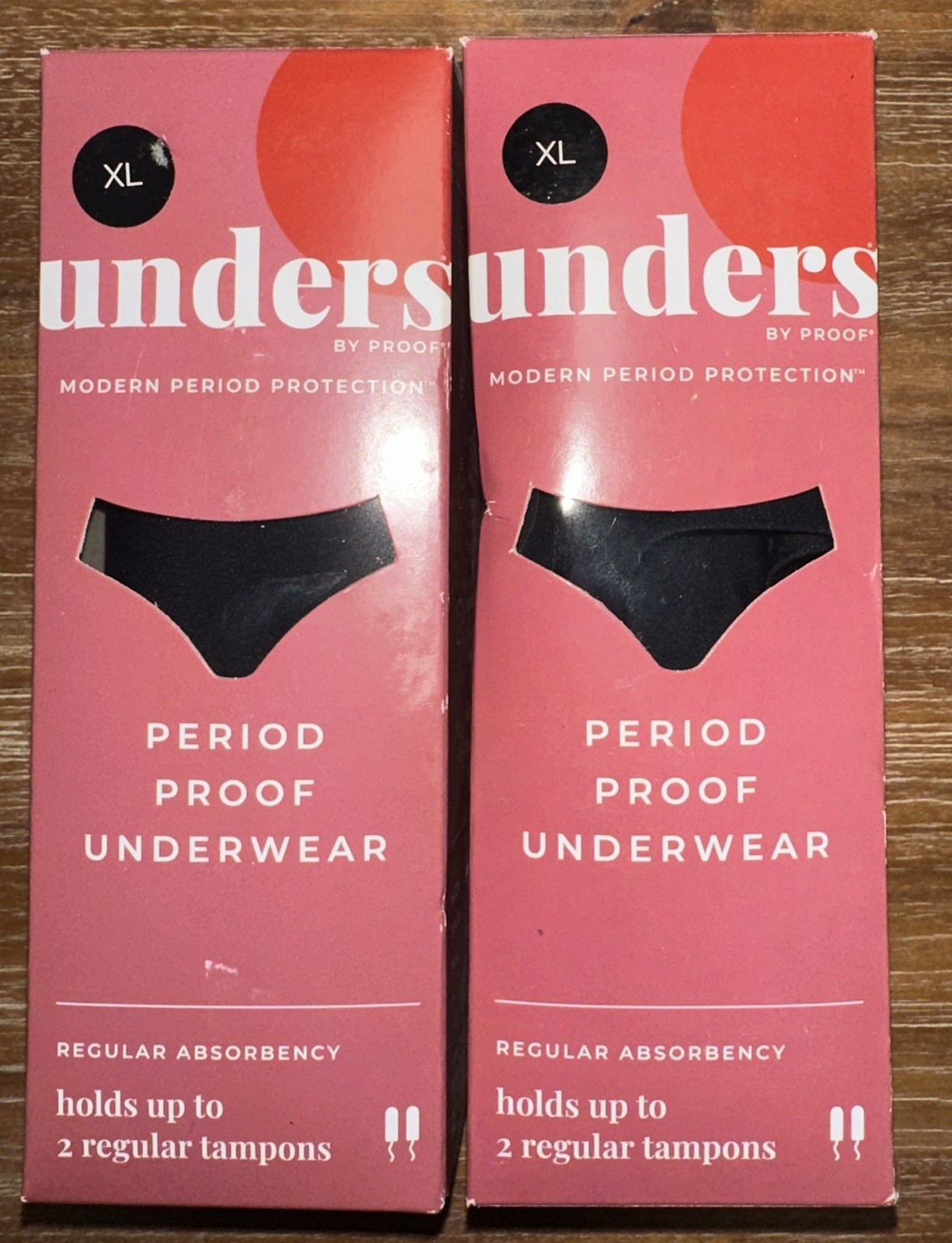 Unders XL Period Proof Underwear Regular Absorbancy Lot Of 2