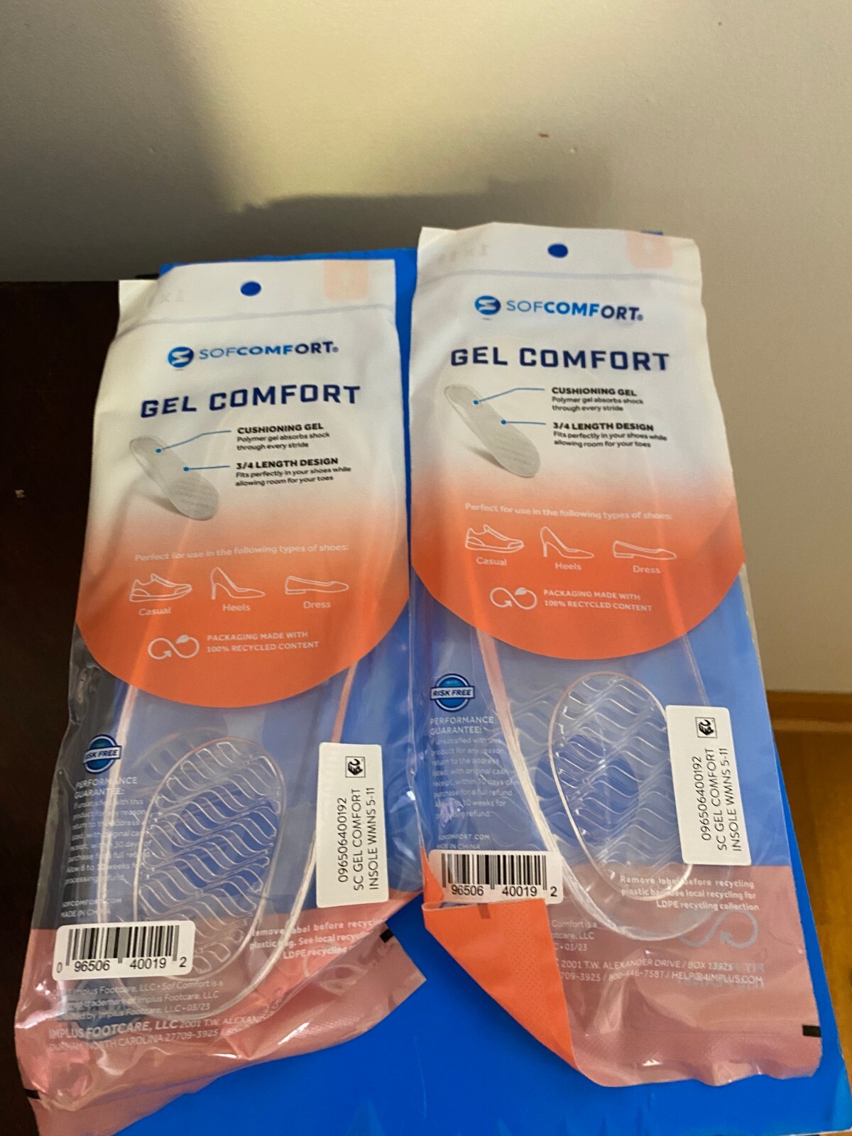 NEW WOMEN’S LOT OF 2 SIZE 5-11 SOF COMFORT GEL 3/4 LENGTH INSOLE-TRIM TO FIT