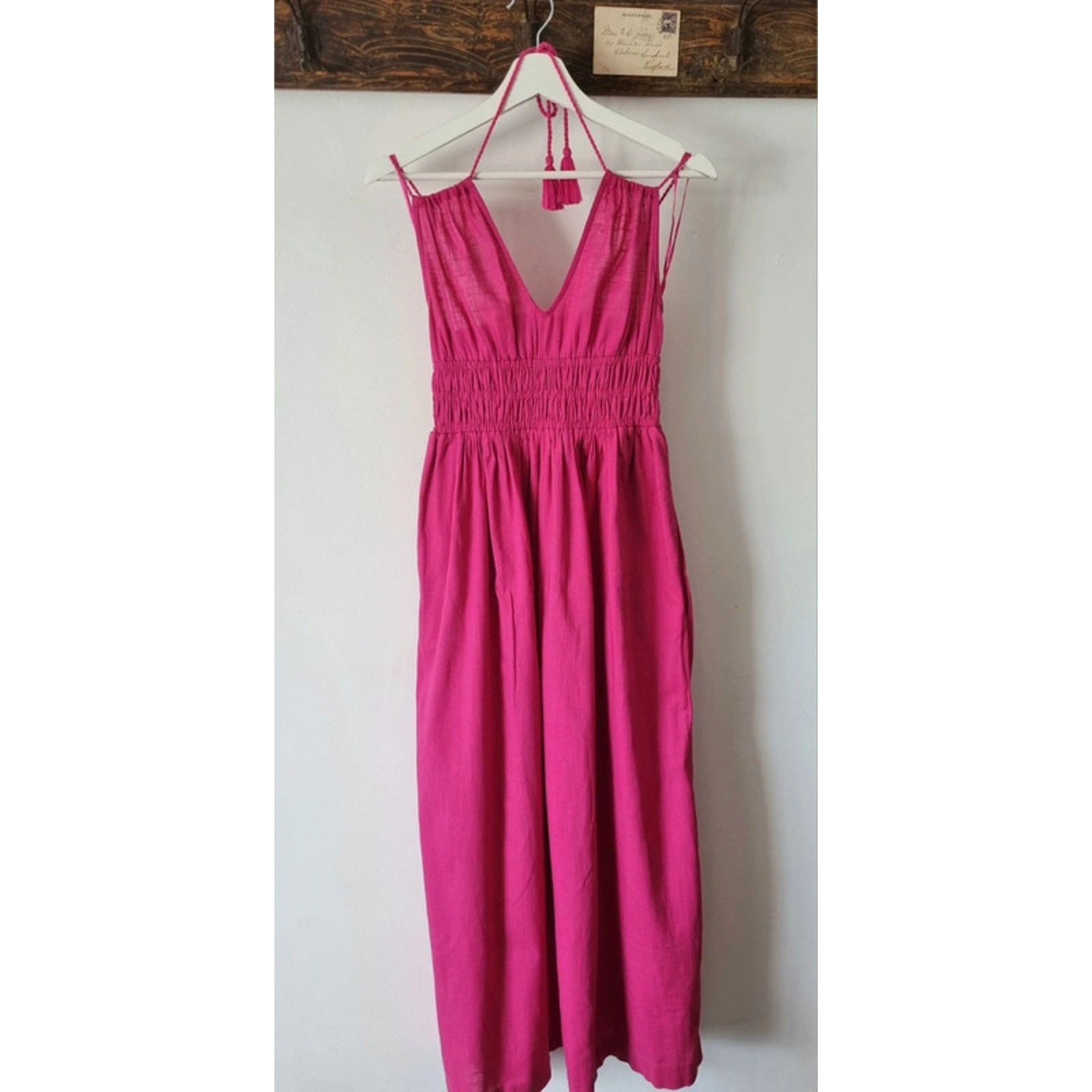 Accessorize Women’s Pink Long Cotton Summer Dress Size Small (Fits 8,10,12)
