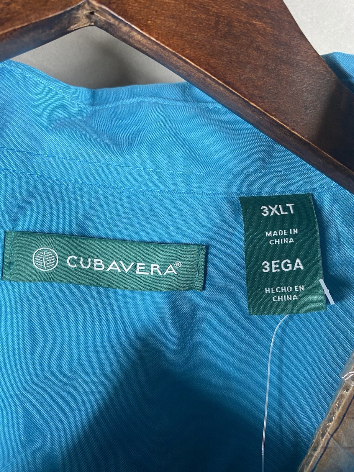 Cubavera Big & Tall Blue Moon Button Down Short Sleeve Collared Shirt Men’s 3XLT