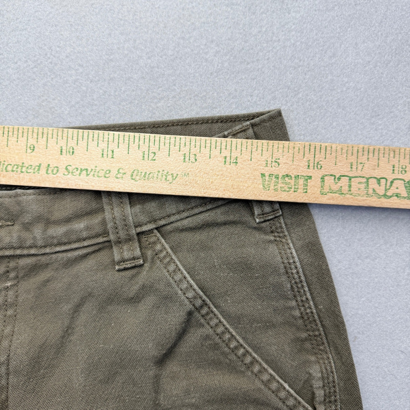 Carhartt Relaxed Fit Carpenter Pants Mens 31×32 Brown Distressed Canvas Workwear