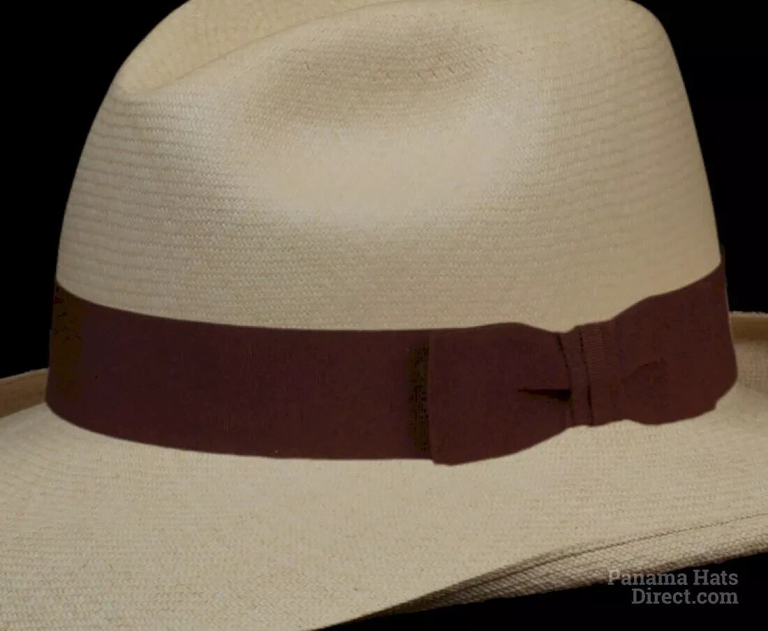 Brown- Panama Hat Band – Adjustable Size – Grosgrain W Bowtie