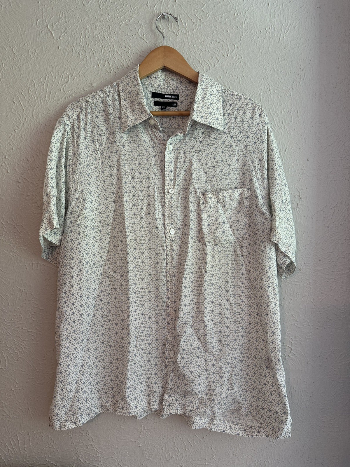 MCM SILK BUTTON DOWN SHIRT XL MURANO LIGHT WEIGHT HAWAIIAN