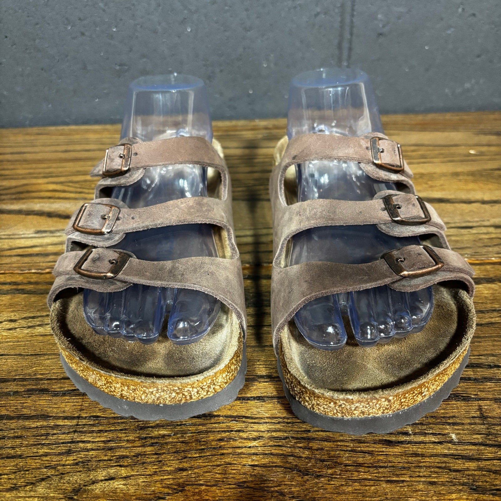 Birkenstock Florida Mocha Brown Suede Leather Sandals Women’s EU 39 Triple Strap