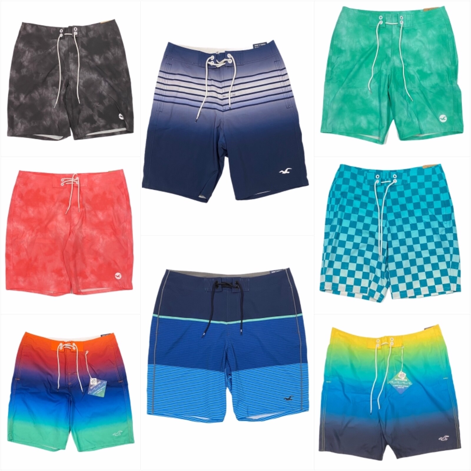 NWT HOLLISTER Classic Fit Swimwear 9″ Inseam Sz 28-30-32-34-36