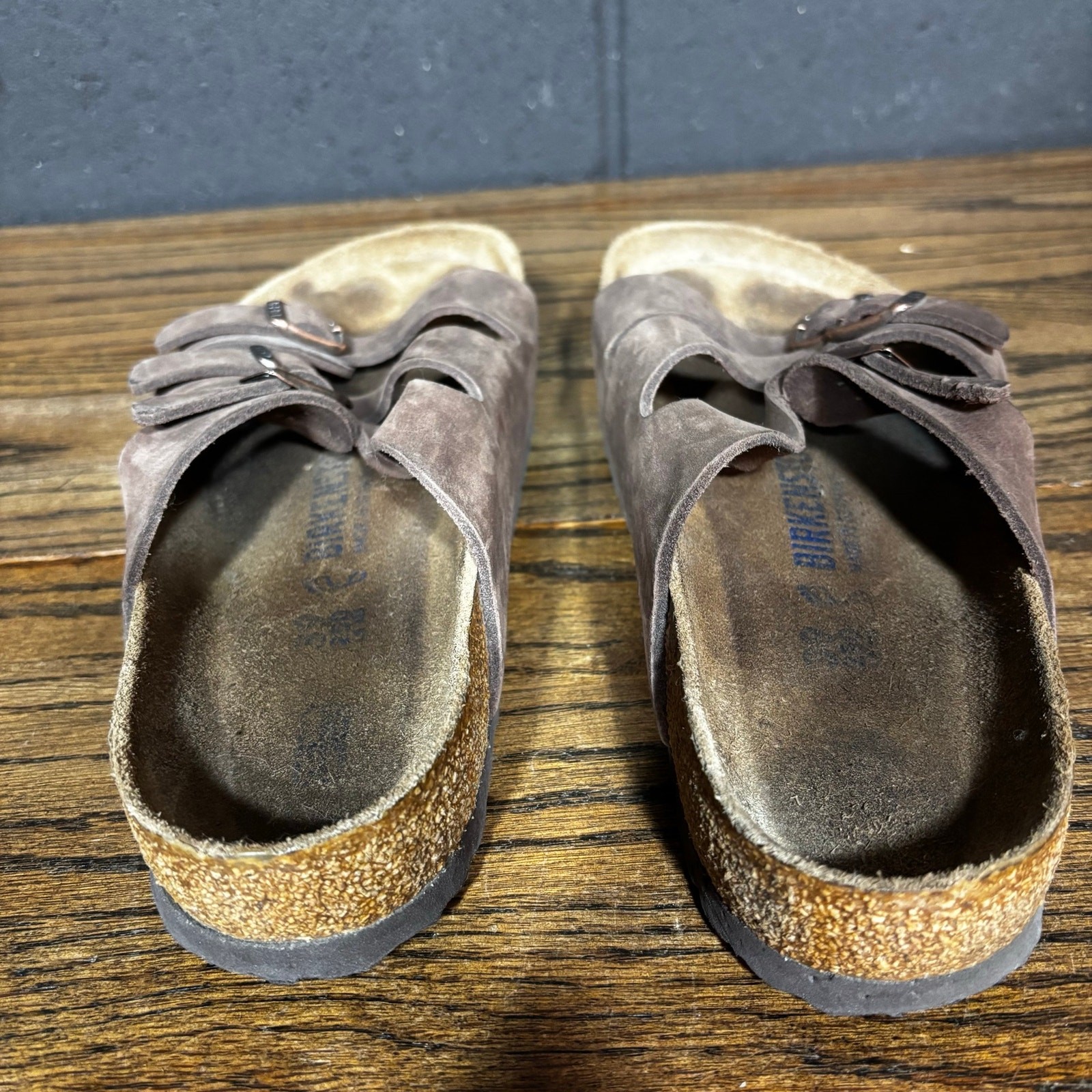 Birkenstock Florida Mocha Brown Suede Leather Sandals Women’s EU 39 Triple Strap