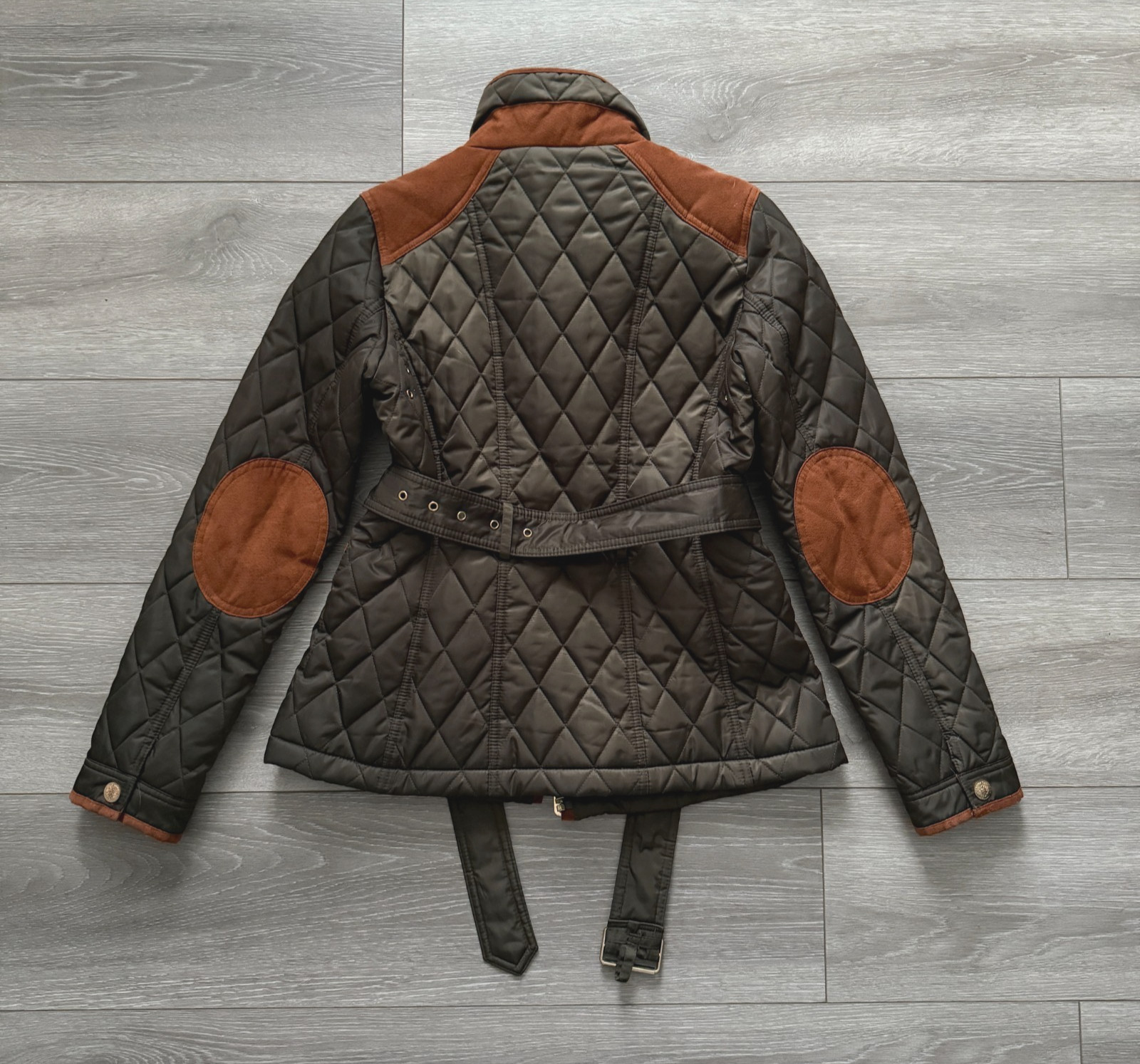 Vince Camuto – Women’s Diamond Quilted Green Equestrian Riding Jacket – Small
