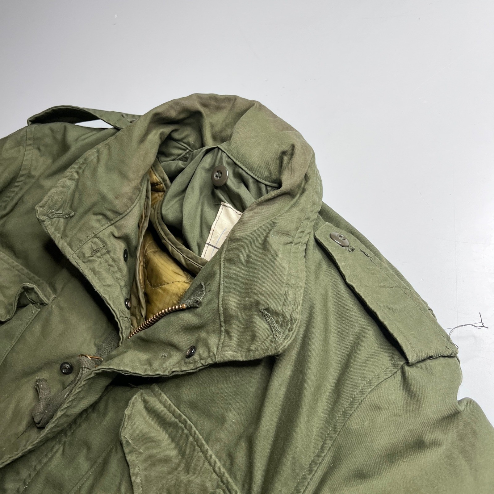 Vintage 1976 US Military M-65 Field Jacket Winfield Olive Drab Medium Long Liner