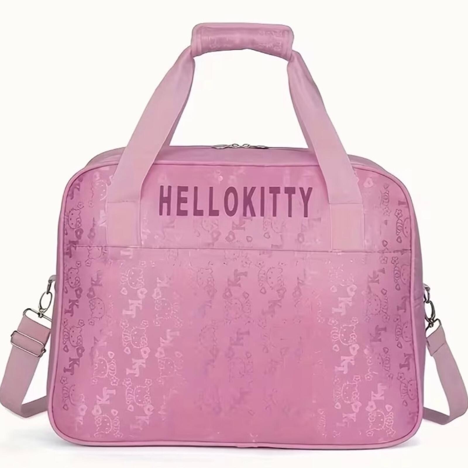 Hello Kitty Pink Travel Duffle Bag Multi Use Carry On Crossbody Gym School Bag