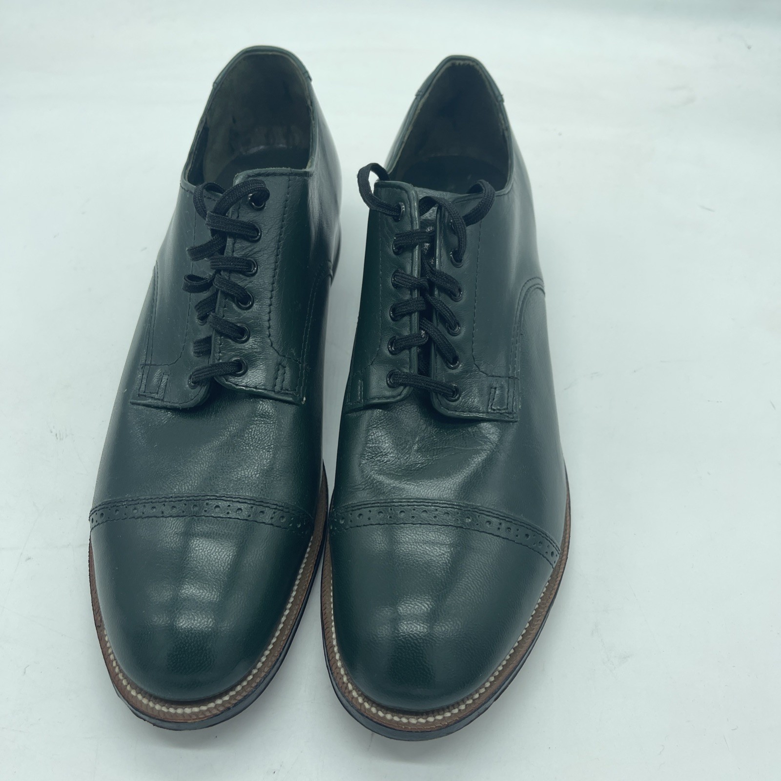 Stacy Adams Madison Oxfords Dress Shoes Mens Size 10.5 Green Leather Cap Toe